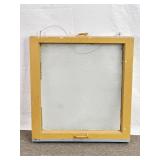 Old Textured Glass Window Pane in Wood Frame