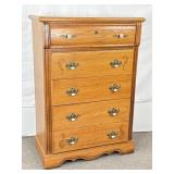 5 Drawer Chest Of Drawers. 35In W, 18In D, 50In T.