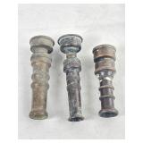 3 Vintage Brass Garden Hose Nozzles