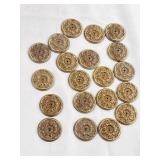 Antique Brass 20 Rosettes