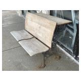 Antique School Desk w/ Cast Iron Legs & Folding