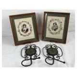 Metal Decorative Wall Hanging Hooks & Framed