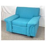 MCM New Upholstered Blue Arm Chair.