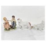White Porcelain Dog Figurines & Japanese
