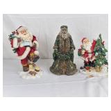 3 Santa Figurines (One w/ Broken Hand)
