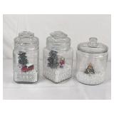 3 Vintage Handmade "Dry Snowglobes"