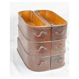 Six Treadle Sewing Machine Drawers.