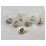 7 New Brass/Gold Floral Knobs