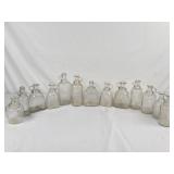 13 Clear Glass Syrup Bottles