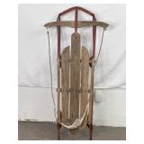 Wood Sled W/Steel Runners. 4Ft Long.