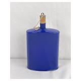 Vintage Blue Enameled Military Water Flask