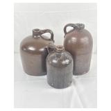 Three Salt Glazed Jugs.