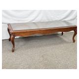 MCM Wicker Coffee Table W/Glass Top.