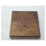 Handmade Pyrography Poinsettia Wood Box 7' x 7'