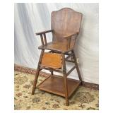 Vtg Wooden High Chair 18.5in x19.5in x39in