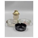 Advertising Ash Trays, & Table Top Cigar Lighter.