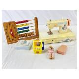 VTG Sew-N-Play Sewing Machine, & Childrenï¿½s Toys.