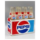 8 One Pint Pepsi Bottles W/Carry Carton.