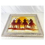 Western Themed Stained Glass Window. 23x29In