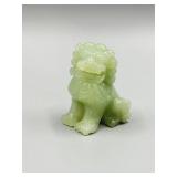 Chinese Hand Carved Green Jade Jadeite Foo Lion