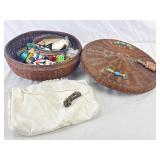 VTG Sewing Basket W/Sewing Supplies.
