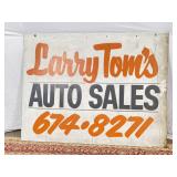 (Larry Towï¿½s Auto Sales 674-8271) Advert Sign.