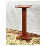 Red Plant Stand Podium. 30In T, 13In W, 13In D.