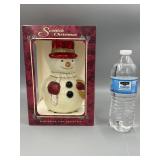 Giant Scottish Christmas Glass Snowman Ornament