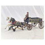 Hubley Cast Iron Horse-Drawn Coal Wagon Toy