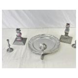 Pewter Candle Sticks & Candle Stick Wall Mount.