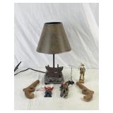 Western Themed Lamp, Toy Guns, & Ornaments.