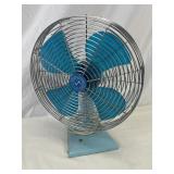 Vtg Blue Superior Electric Desk Fan