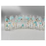 Set of 6 MCM Federal Glass Co. Atomic Boomerang