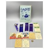 Blue Birds Song Book, & Boy Scout Pin/Ribbons Etc