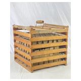 Wood Egg Crate W/Carry Handle. 13x13x13Inches.