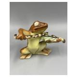 Vtg Ceramic Frog Playing Violin Made in Occupied