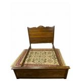 Oak Full Sized Bed Frame. 59In Wide, 75In Long.