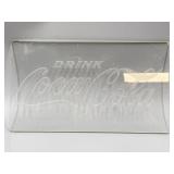 VTG Drink Coca-Cola 6x11In Glass Sign.