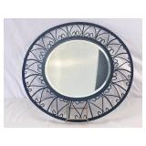 Wall Mirror With Iron Frame, 19 1/2In Diameter