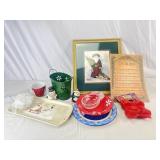 Christmas Themed Dishes, Picture, Jello Mold, Etc