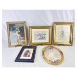 5 Framed Prints Warwick Gible, Pierre Auguste-