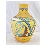 Geometric Decorative Vase, 14In Tall, 10In Dia