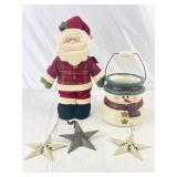 Christmas Items, Stars, Santa, Cookie Jar.