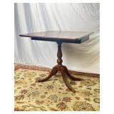 Mahogany Flip Top Game Table w/ Brass Feet 30in