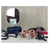 LED Makeup Mirror, Curling Irons, Flat Iron, &