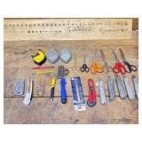Scissors, Box Cutters, Glass Cutters, Chalk Lines