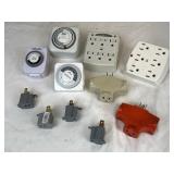 Pair of 6-Outlet Grounded Wall Taps, 3 Timers, &