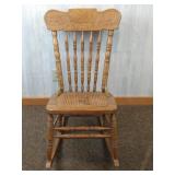 Pressed Back Rocking Chair with Cane Seat ( N