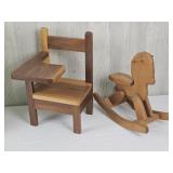 Wooden Doll High Chair & Rocking Chair