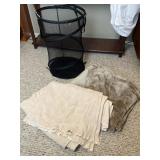 2 Blankets & A Collapsable Laundry Basket